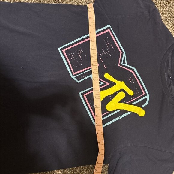 MTV Shirt — Medium — Navy Blue Retro Style Wavy Radio Log - Picture 3 of 4